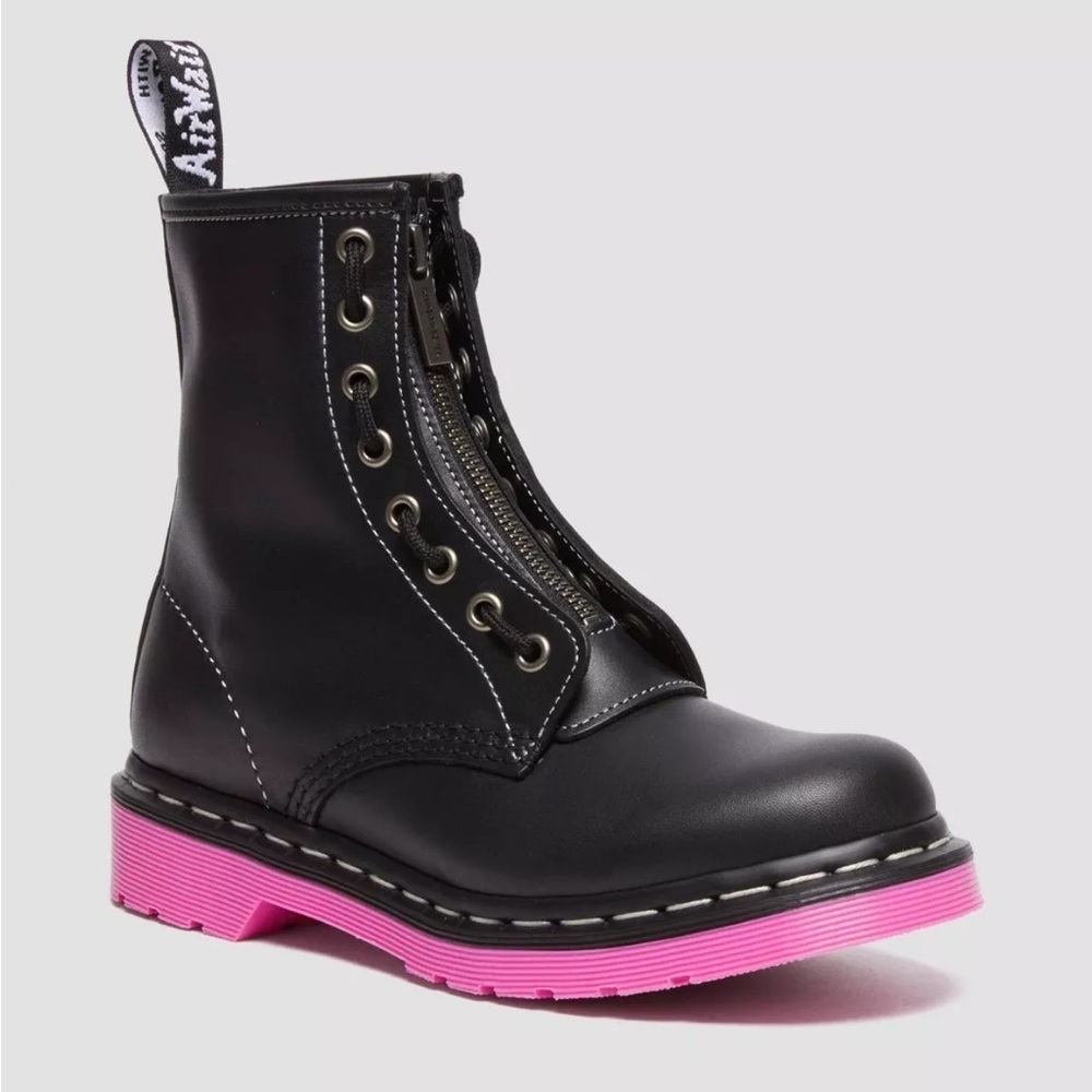 New without box. Dr. Martens 1460 Pink Sole Wanama Leather‎ Jungle Zip Boots